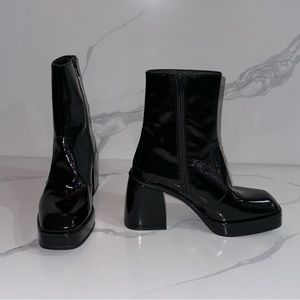 NEW Free People Ruby Platform Boots Bootie Black Women’s 37.5 7 $278